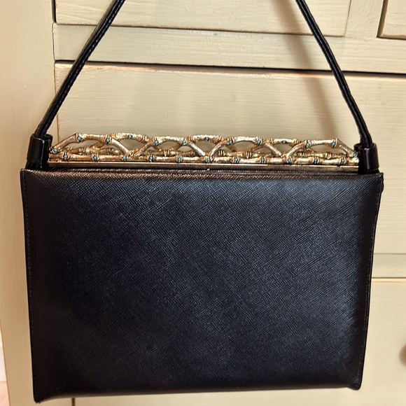 Vintage Original by Caprice 1950’s Structured Black Patent Leather Handbag. EUC - Picture 2 of 10